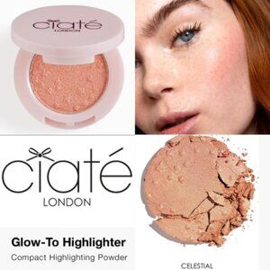 🔥3/$30 NIB CIATE LONDON Glow-To Highlighter Celestial (golden peach) Travel Sz